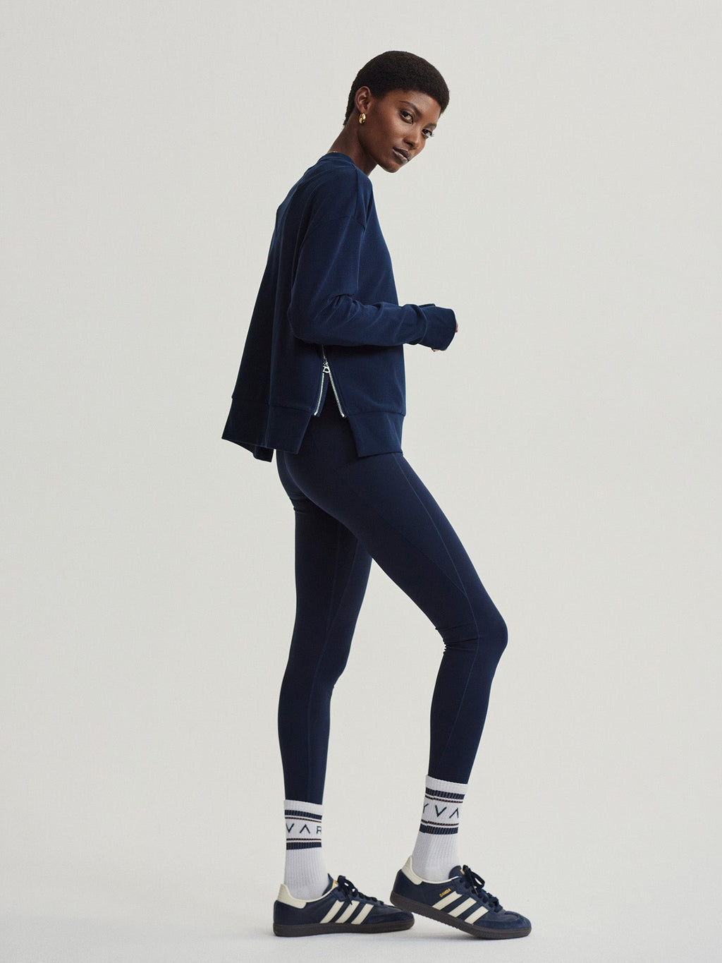 Varley Horton Side Zip Midlayer - Dark Sapphire