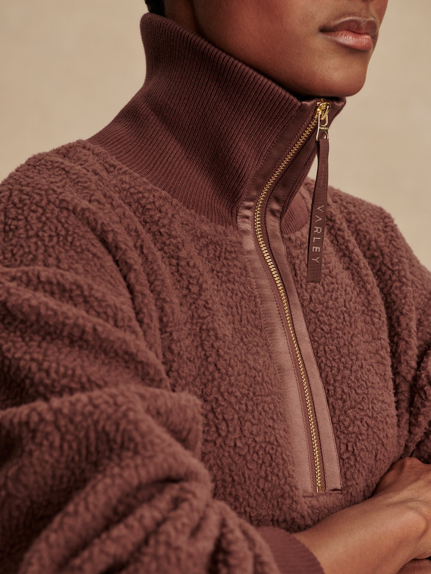 Varley Roselle Half Zip Fleece - Deep Mahogany