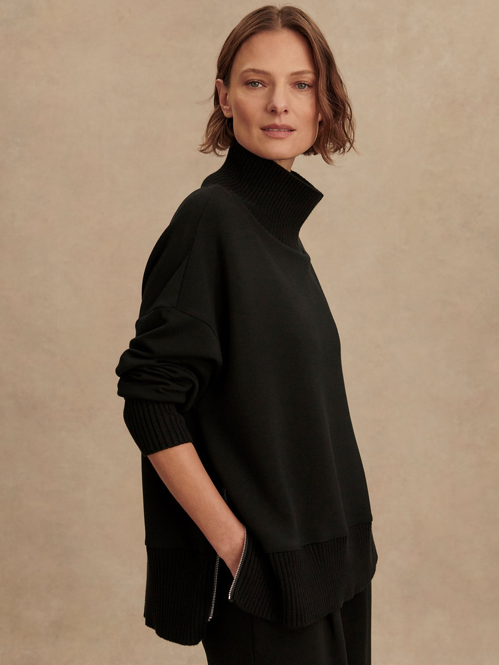 Varley Barker High Neck Sweat - Black