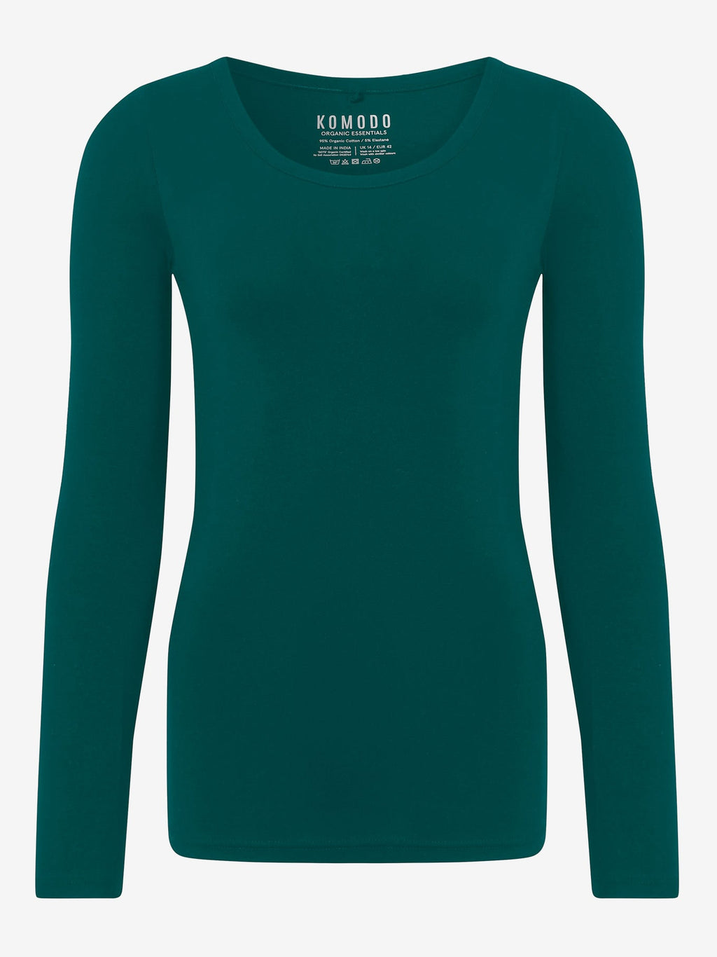 Komodo Darcey Long Sleeved Organic Cotton Top - Teal