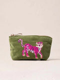 Elizabeth Scarlett Velvet Coin Purse - Fern Green Wild Tiger