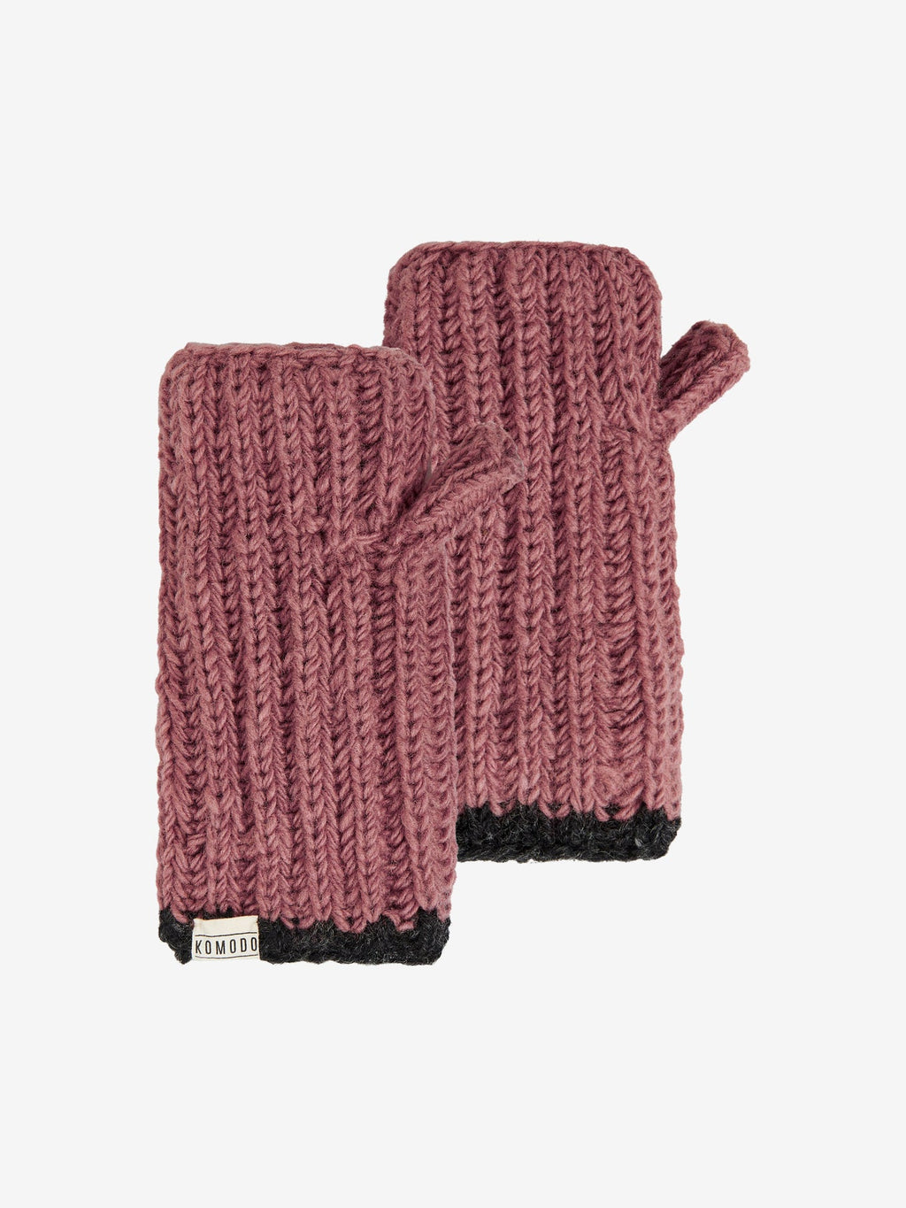 Komodo Rafi Rib Lambswool Mitten - Dusty Rose