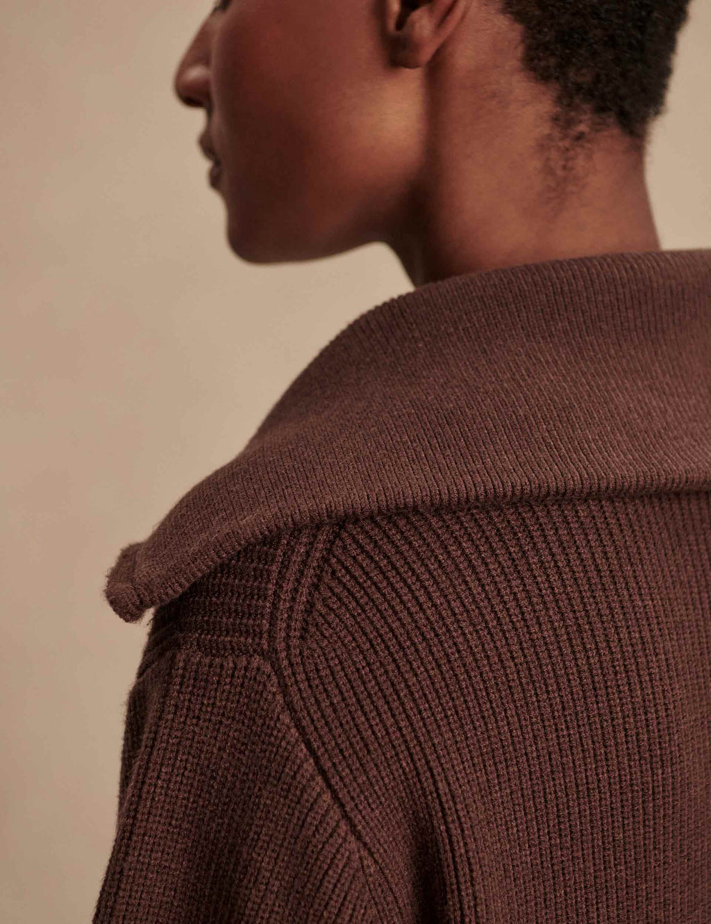 Varley Enrico Zip-Through Knit Jacket - Coffee Bean